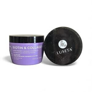 2x LUSETA Biotin & Collagen Hair Mask Strengthening & Thickening Formula 3.38 oz